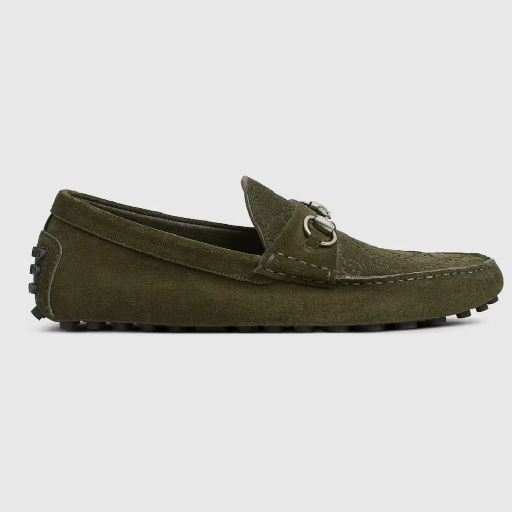 Gucci Horsebit Suede Loafer, Green 9.5 - Picture 5 of 12